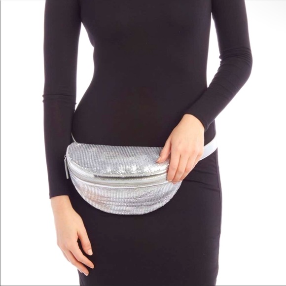 French Connection Handbags - French Connection Chrome Regan Embossed Belt Bag